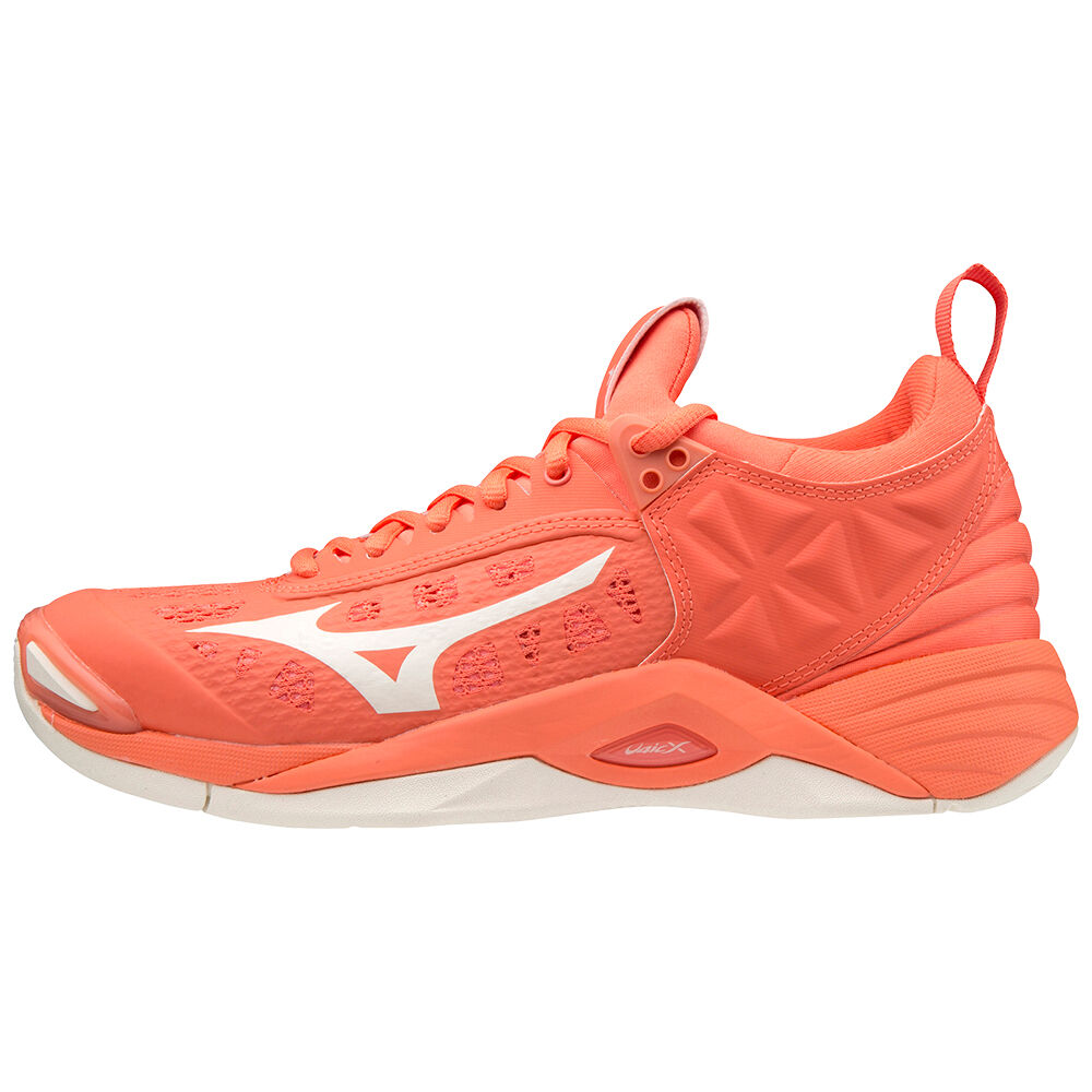 Sapatilhas Voleibol Mizuno Wave Momentum - Mulher - Coral/Branco - GCIZF8014